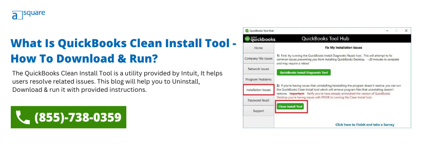 Uninstall, Download & run QuickBooks clean install tool