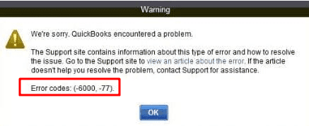 quickbooks encountered a network problem error 6000 77