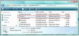 Run QuickBooks Reboot.bat File to fix error code 15101
