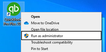 click on Run as an administrator while pressing the CTRL key