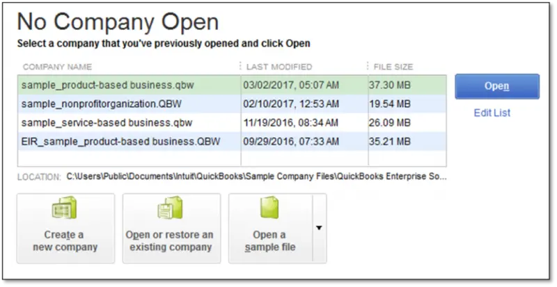now open the qb desktop in no company window