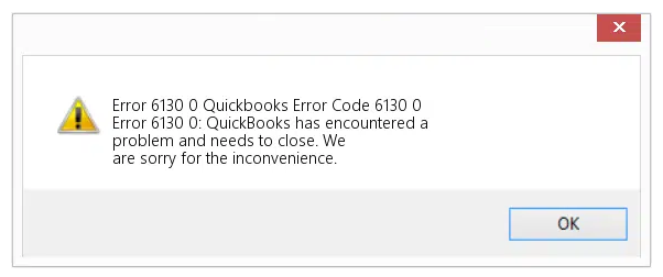 QuickBooks Error Code 6130,0