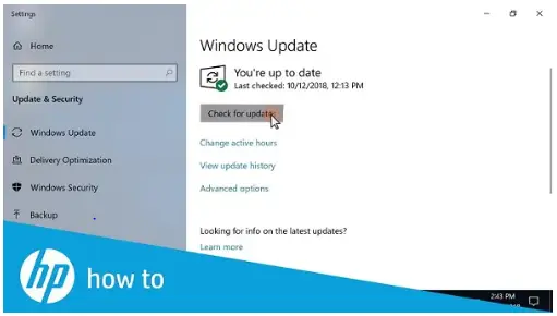 Check for latest Windows Updates