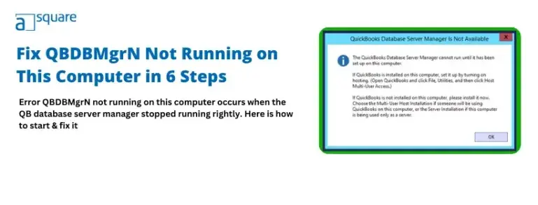 QBDBMgrN Not Running