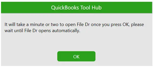 QuickBooks File Doctor will take some minutes to open