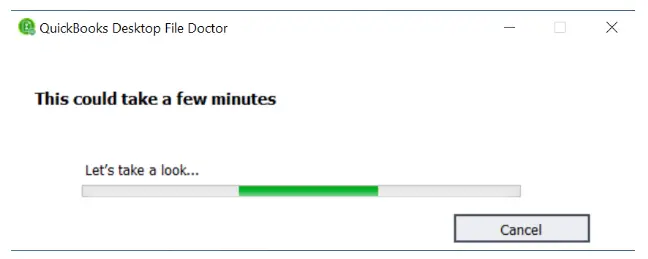 The File Doctor will now run and repair the company file