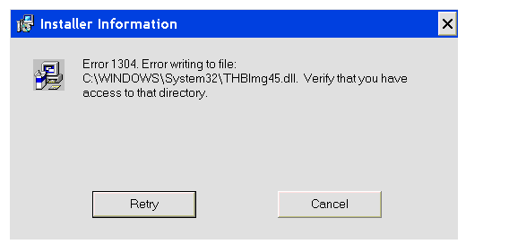 Error Writing to File Code 1304 in QB