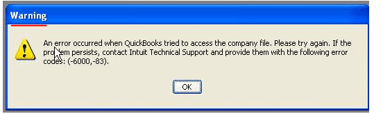 Error 6000 83 Opening QuickBooks Company File