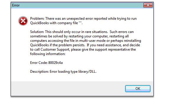 error code 80029c4a in QuickBooks desktop