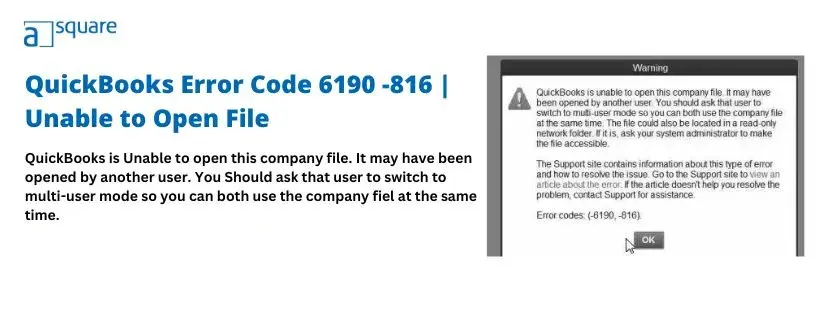 QuickBooks Error 6190 -816