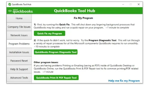 open the QB Tool hub and go to the Program Problem tab