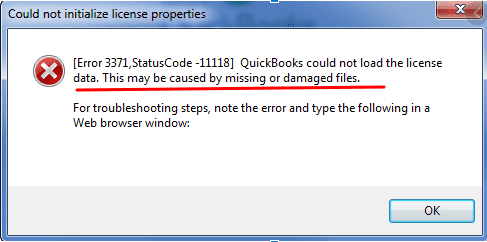 Fix QuickBooks 3371 status code 11118