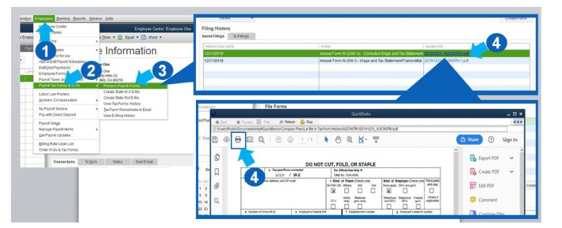  Process Payroll Forms to Print W2 