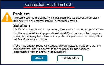 Connection to Company File has been lost in QuickBooks