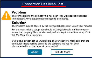 connection to company file has been lost in quickbooks