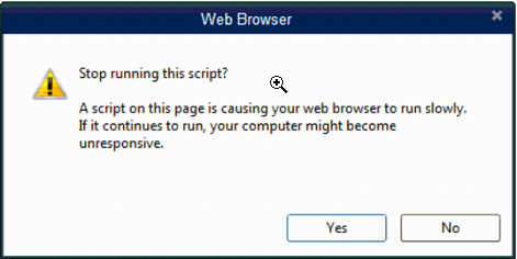 Page is Causing Your Web browser to run slowly