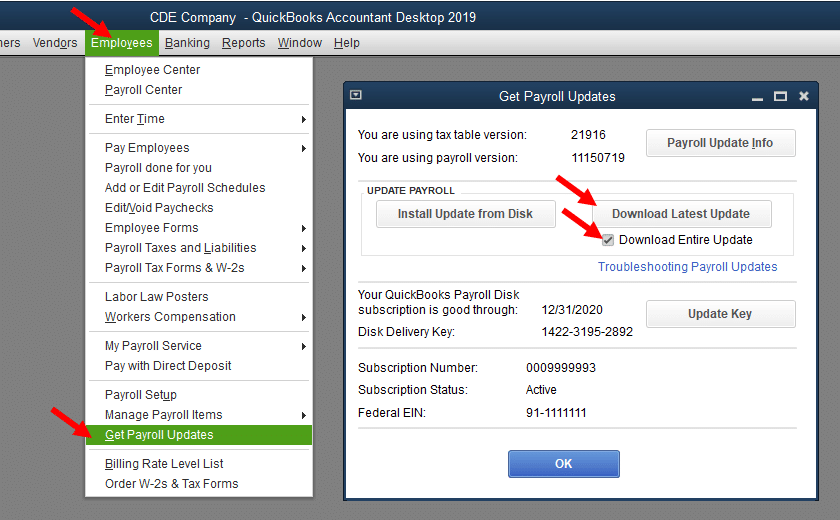 go to the qb download the latest payroll tax table