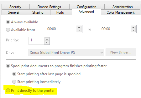 Flexmail send directly to printer