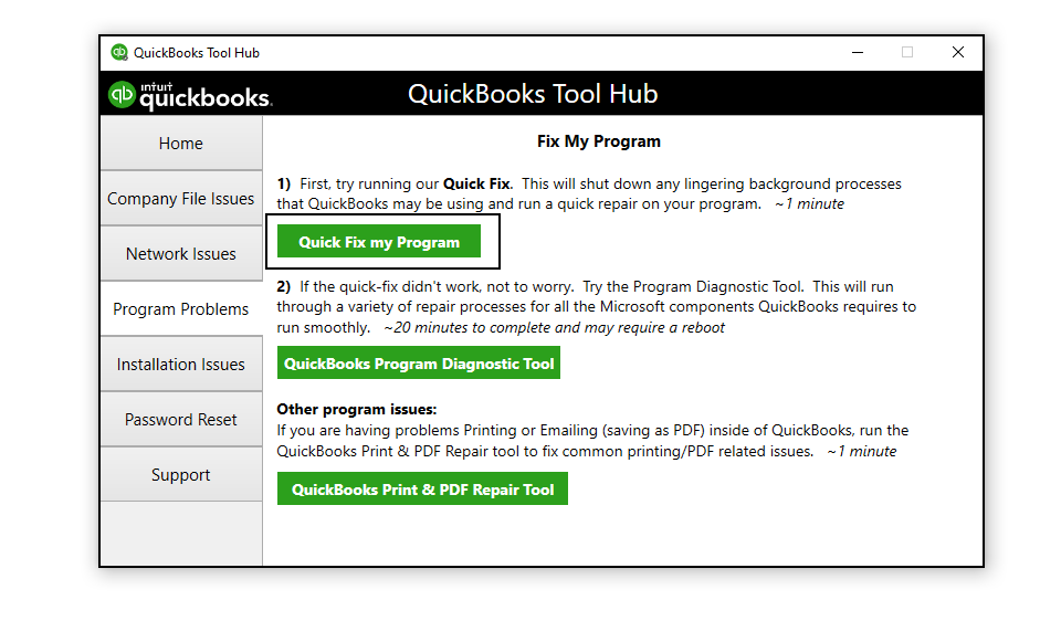 download the QuickBooks Tool Hub