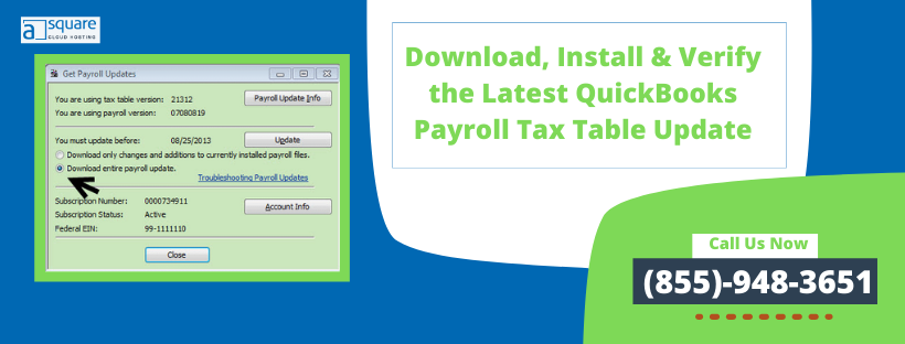 QuickBooks Payroll Tax Table Update 