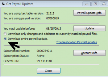 Download QuickBooks Payroll Tax Table Update