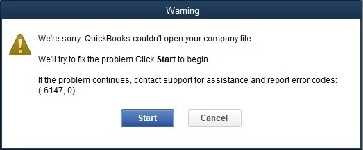 QuickBooks Error Message 6147 0