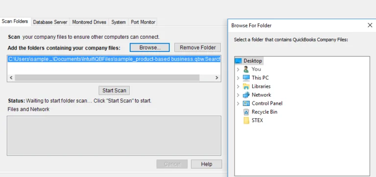 run the quickbooks database server manager and scan for the company file on the server computer