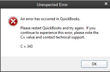 How to fix QuickBooks Unexpected Error C 343