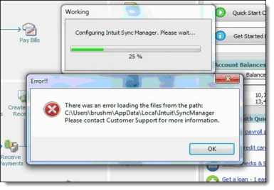 QuickBooks error 2014 sync manager