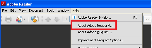 select About Adobe Reader