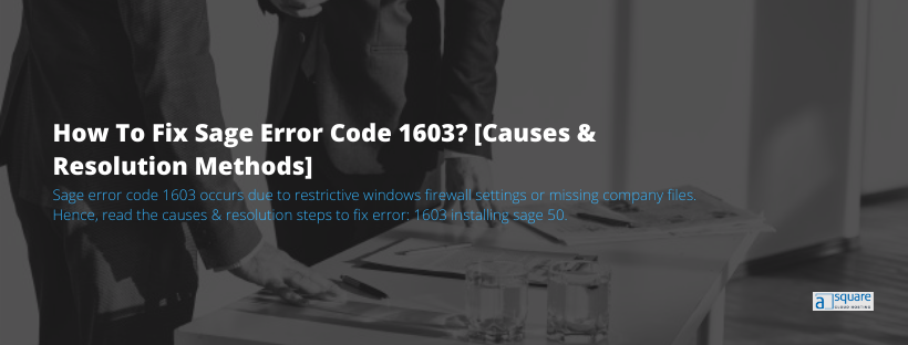 Sage Error Code 1603