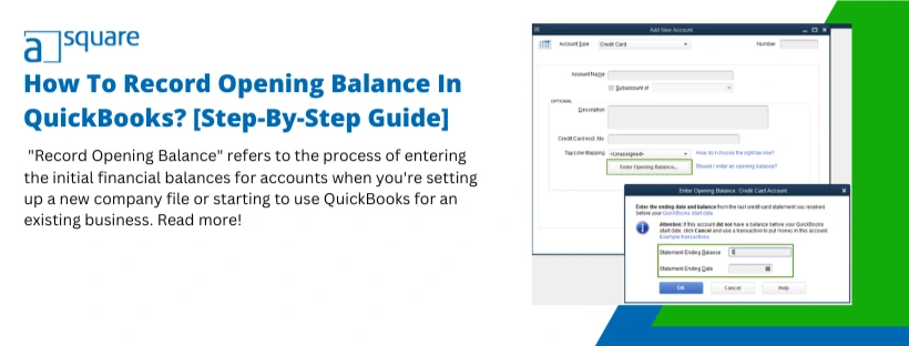 Record Opening balance in QuickBooks