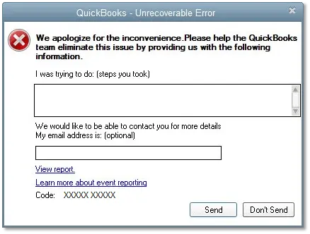Unrecoverable error occurs in QuickBooks desktop