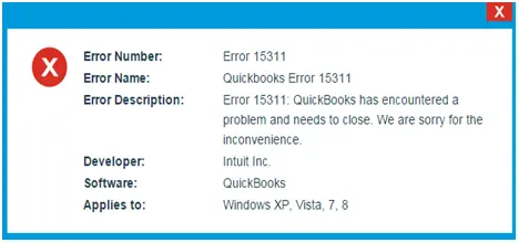 QuickBooks Payroll Update Error 15311 
