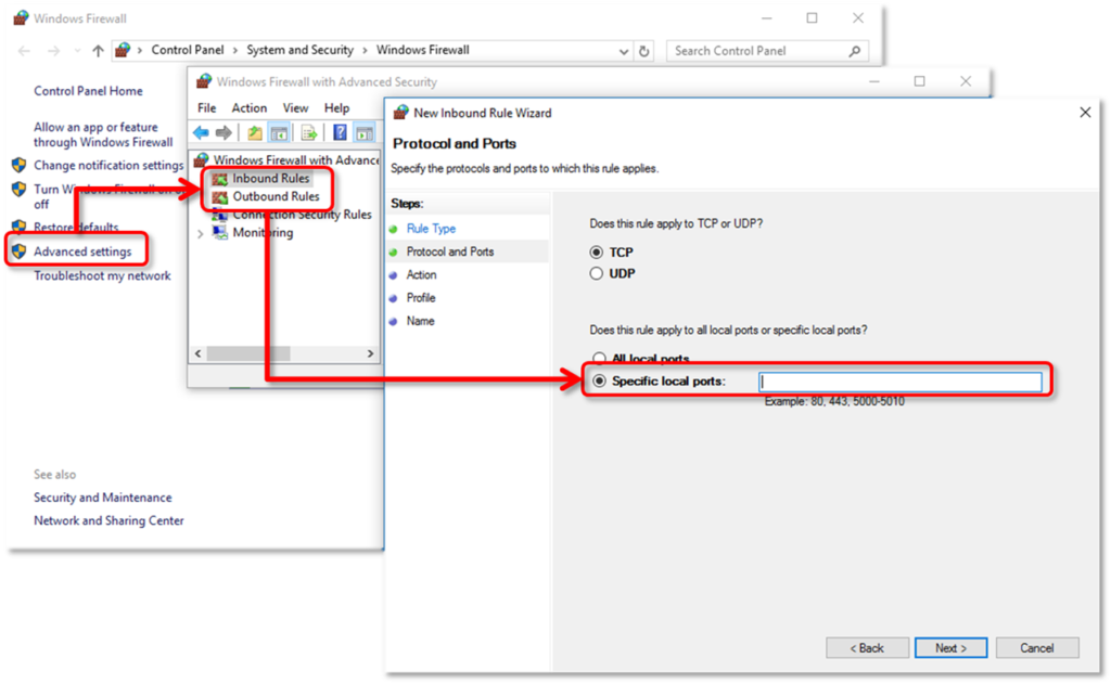 fix windows firewall issues