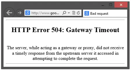504 Gateway Time-Out error