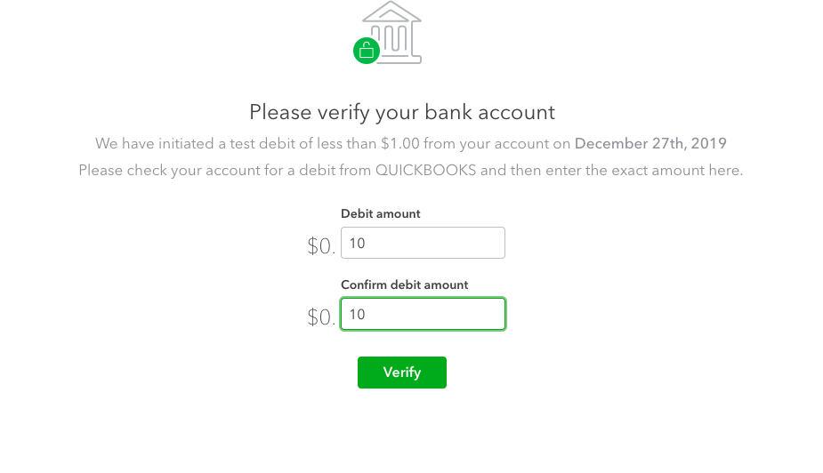  Verify Bank details