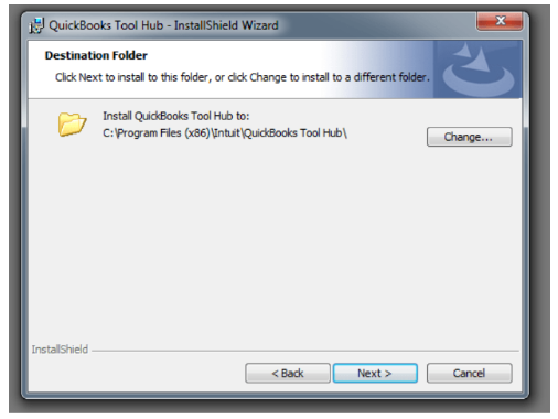Click Next to install to tool hub Folder