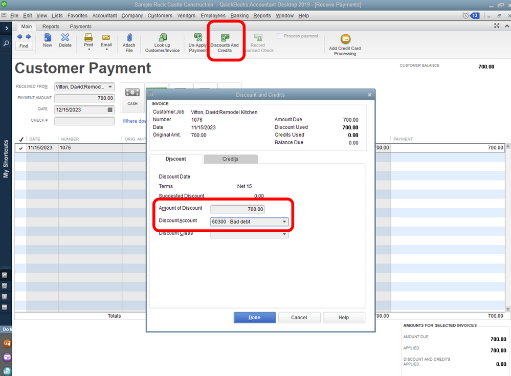 Write off an Unpaid Invoice in QuickBooks 2018