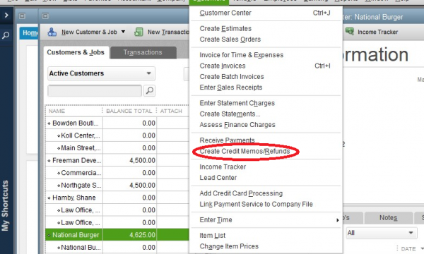 write off credit memo in quickbooks