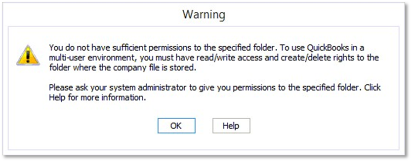 limited folder access permission to the quickbooks application