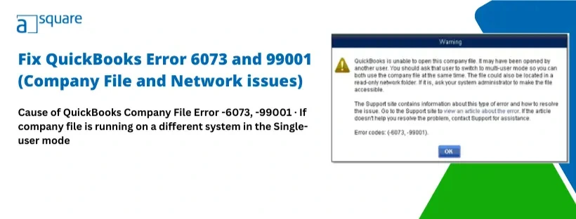 QuickBooks Error 6073 and 99001