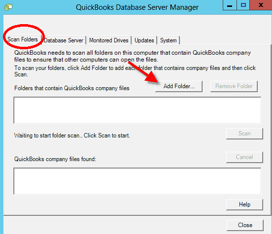 If you don't find any folder storing your company file, select the option "Add a new Folder."