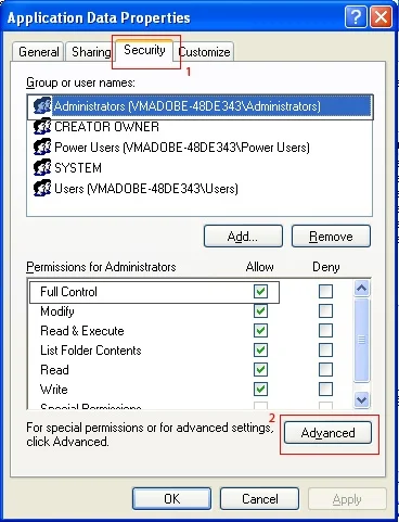 Advanced Data Settings