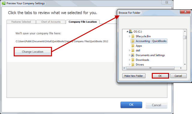 Create a New Folder for QB Company Files to fix Error H101