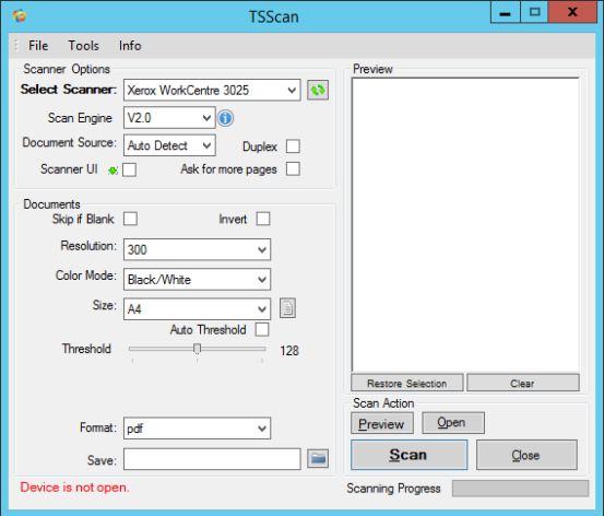 QuickBooks scan manager using TSScan