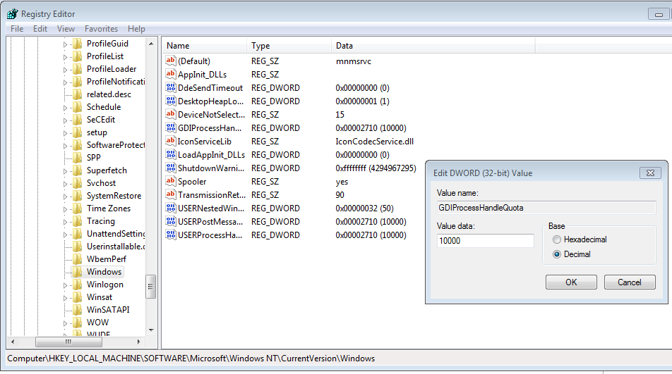 Registry Editor 