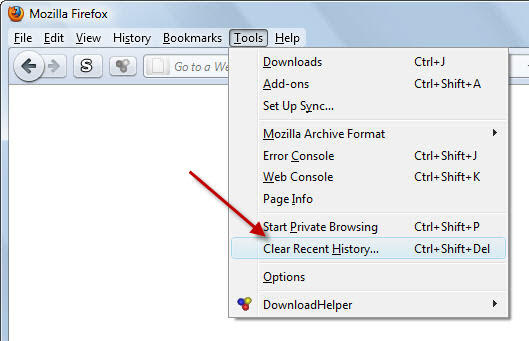 clear the browser cache in firefox