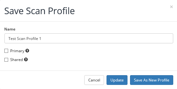 Create your Scan Profile