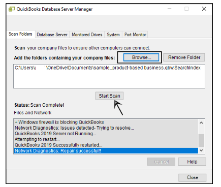 click on the Scan option.